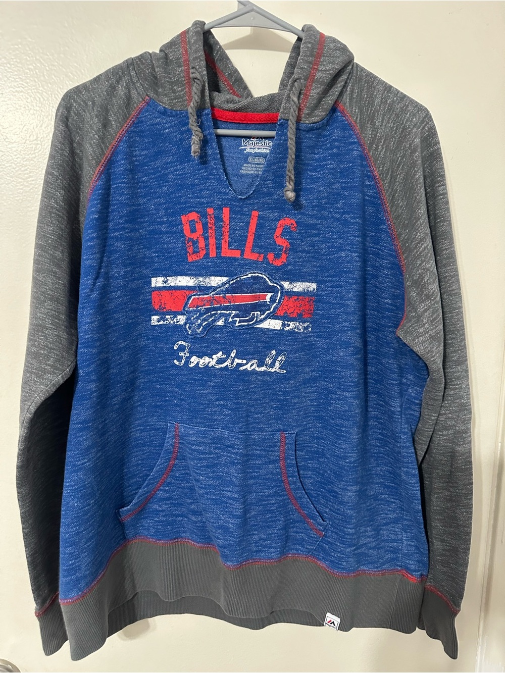 Majestic Blue, Gray & Red Bills Pullover Hoodie